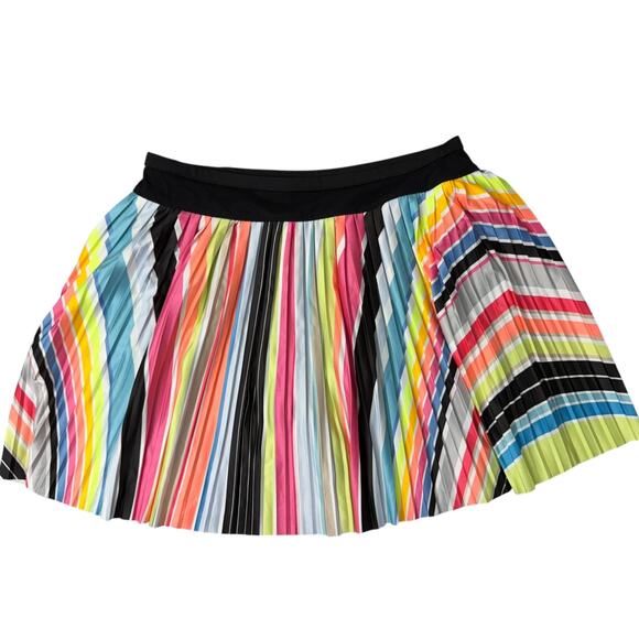 Lucky In Love Pleated Skort Small Multicolor Spectrum Colorful Tennis Pickleball - Picture 2 of 9